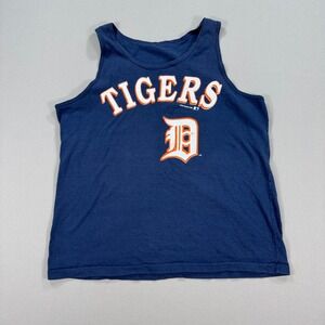 Vintage 80s Detroit‎ Tigers Tank Top Men's Large 1989 MLB Blue